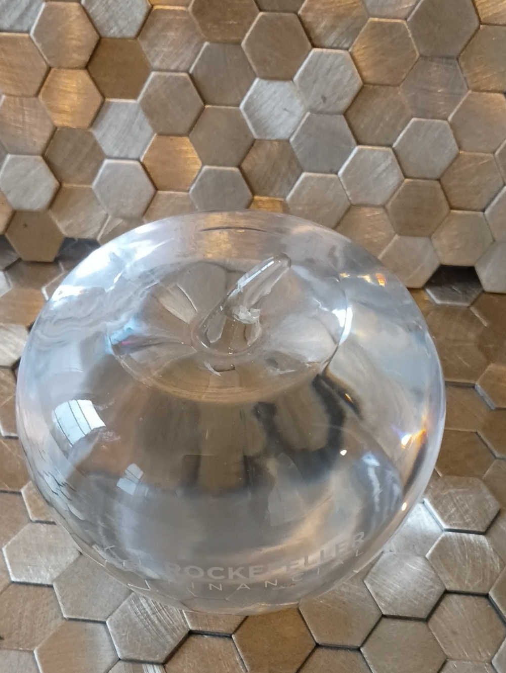 Glass Apple Decorative Accent in Clear -  Home Art#3